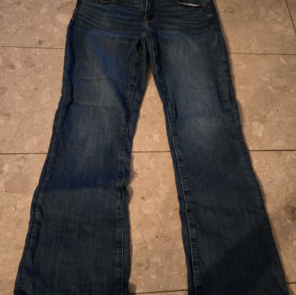 Women's American Eagle Flare Bootcut Jeans Next Level Stretch 8 Short